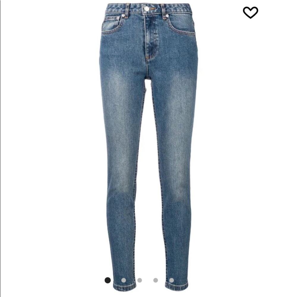 A.P.C. Blue Skinny Jeans Women’s Size 27 Light Wash Mid Rise Classic Fit Denim